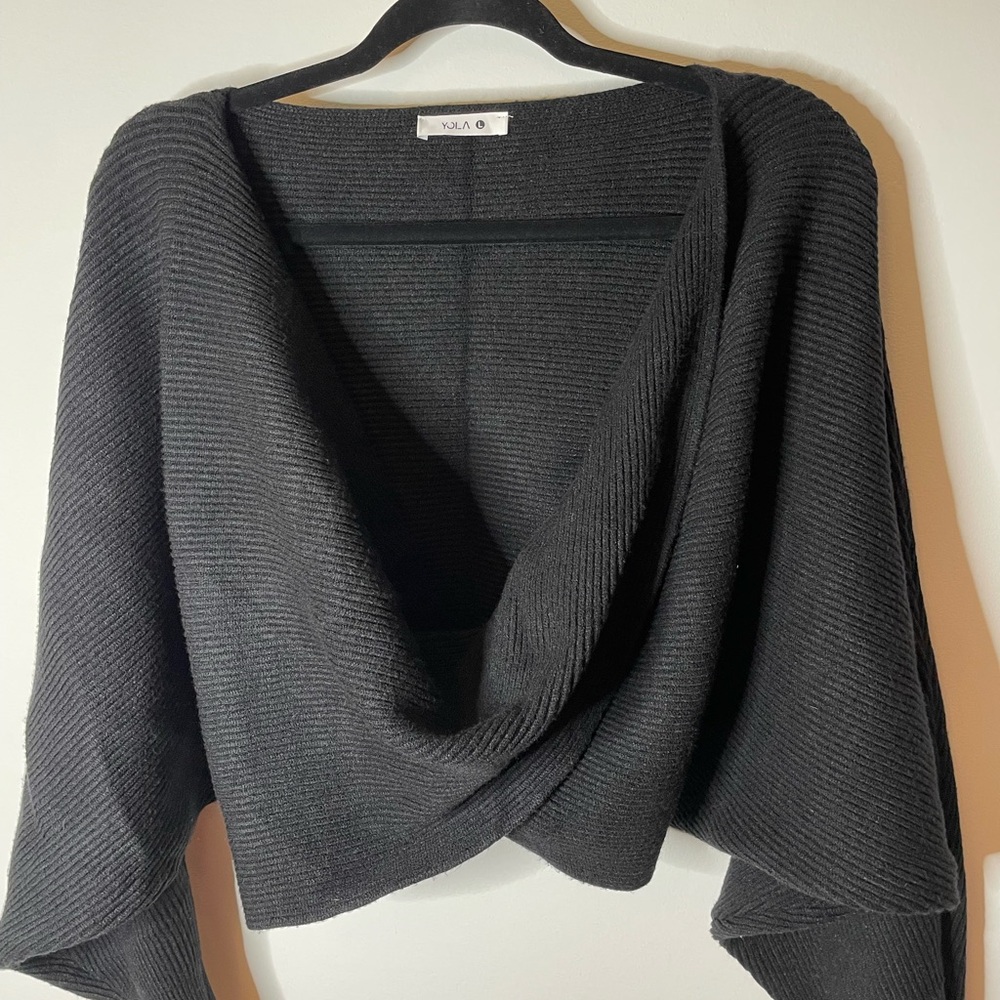VILA Elegant Black Women's Poncho